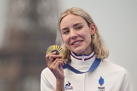 Women's individual triathlon: Gold medalist France's Cassandre Beaugrand